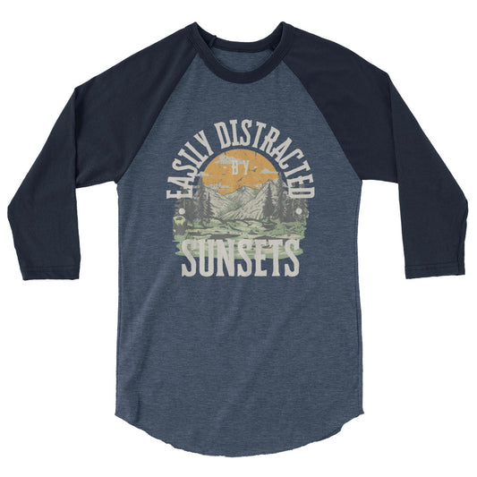 Easily Distracted by Sunsets Raglan Camp Tee