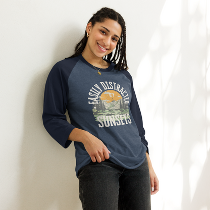 Easily Distracted by Sunsets Raglan Camp Tee