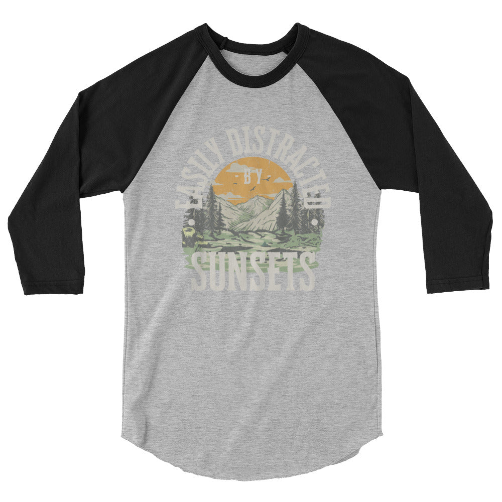 Easily Distracted by Sunsets Raglan Camp Tee