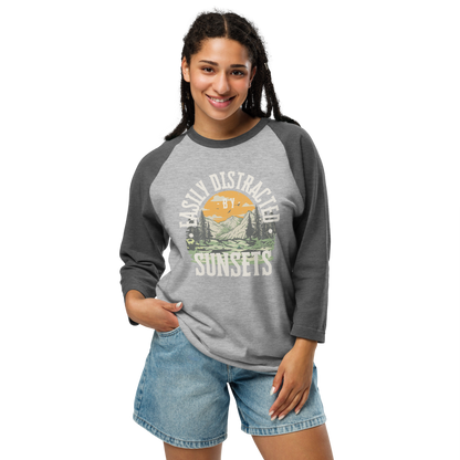 Easily Distracted by Sunsets Raglan Camp Tee