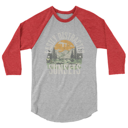 Easily Distracted by Sunsets Raglan Camp Tee